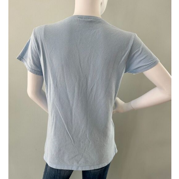 Top Stitch By Morning Sun Vintage Y2k 90s Cat Graphic Tee Blue Shirt size Medium - Picture 2 of 9